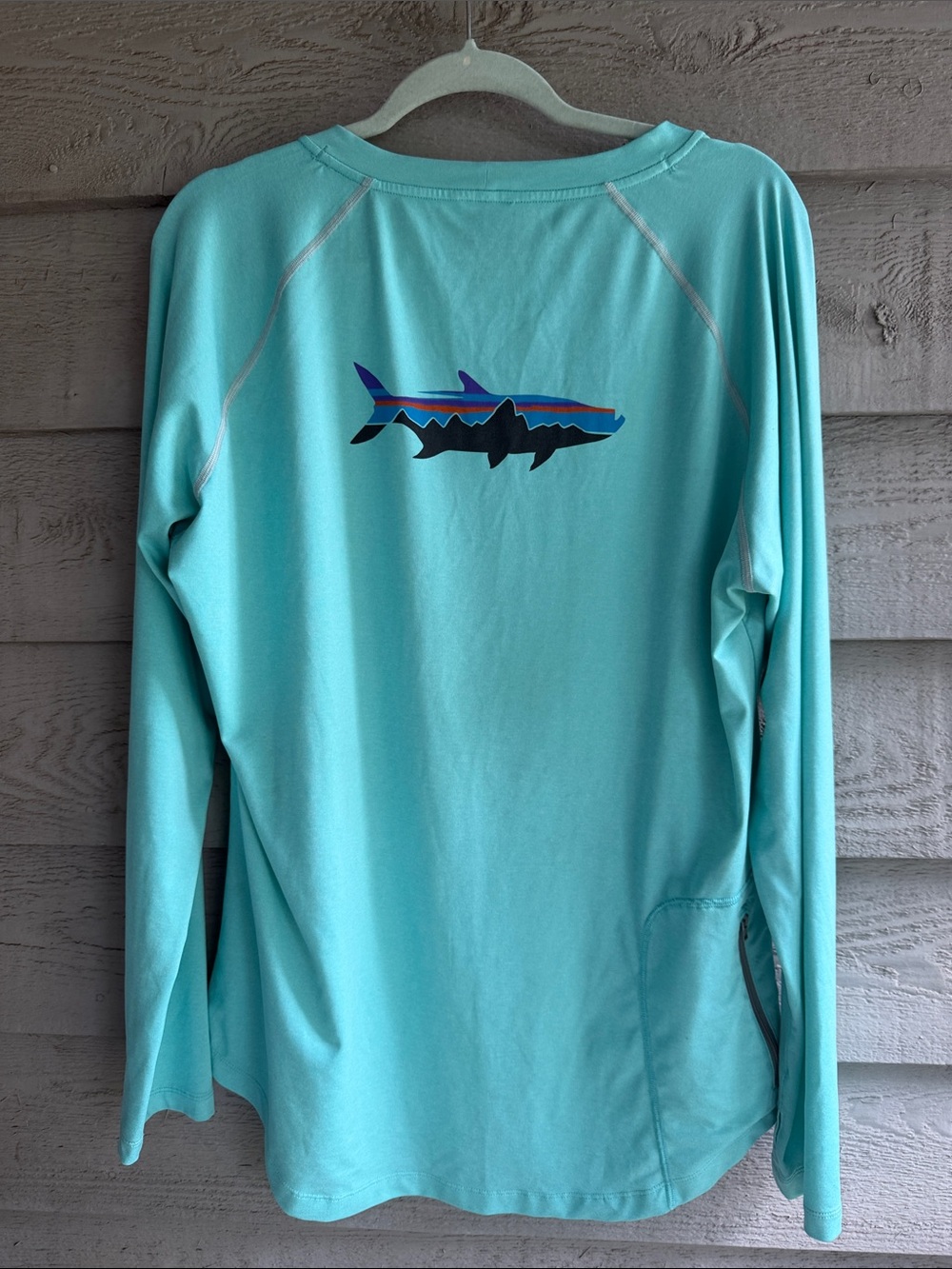 Patagonia Teal Crew Neck Long Sleeve Top